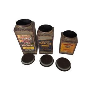 Canister Set Vintage Inspired Tin Storage Container Set of 3 with Lids